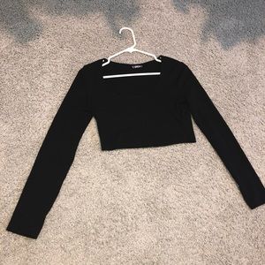Shein black long sleeve tee.